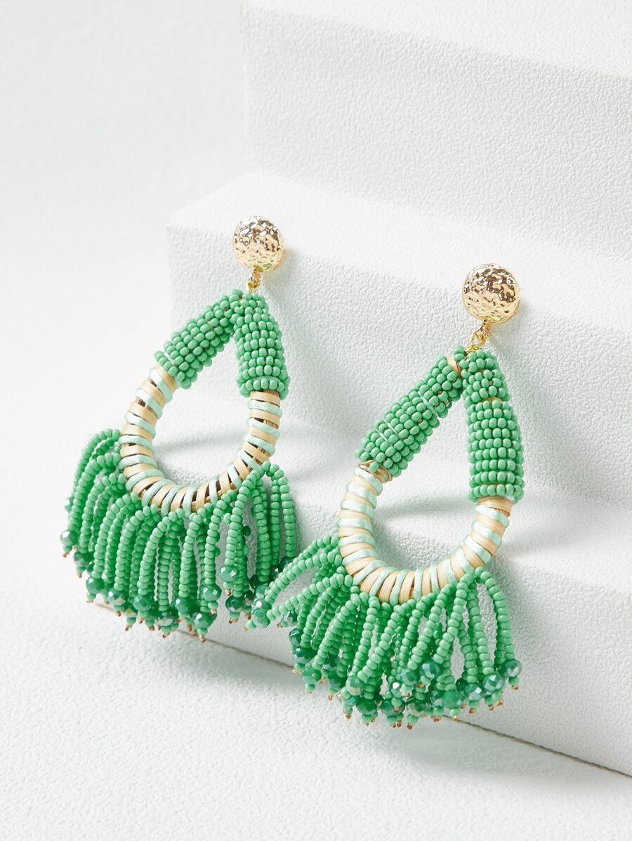 Beaded Water Drop Earrings