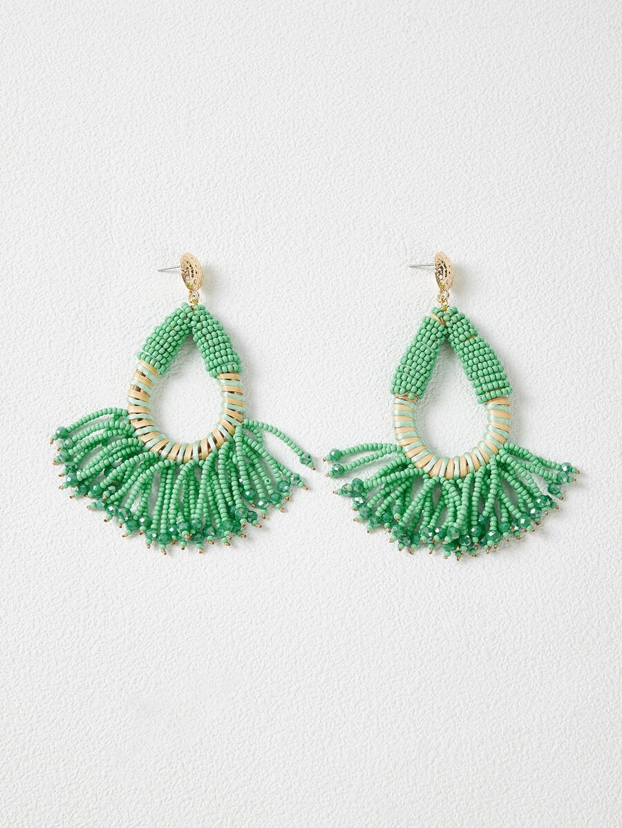 Beaded Water Drop Earrings