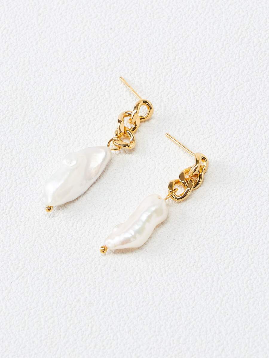 Faux Pearl Drop Earrings