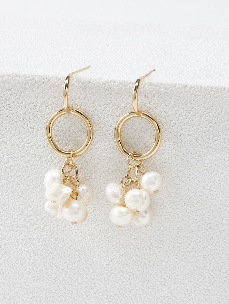 PawShaped Pearl Drop Earrings
