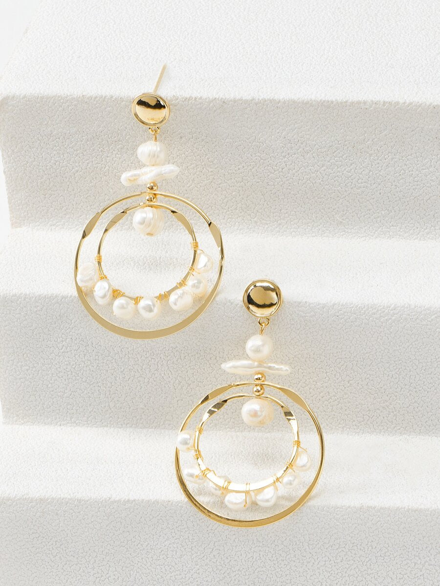 Pearl Decor Drop Earrings