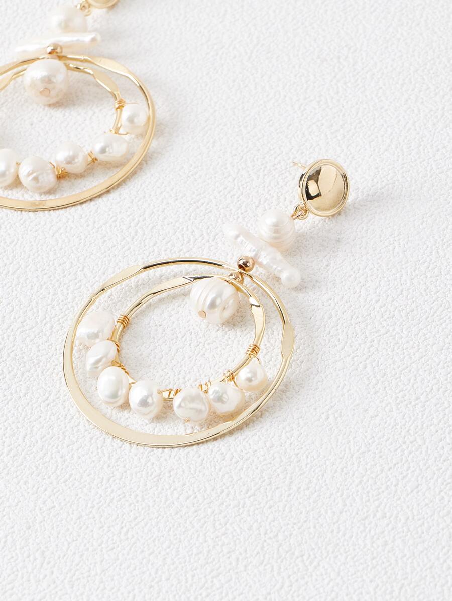 Pearl Decor Drop Earrings