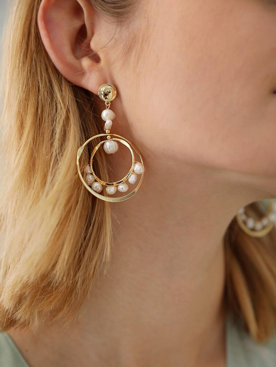 Pearl Decor Drop Earrings