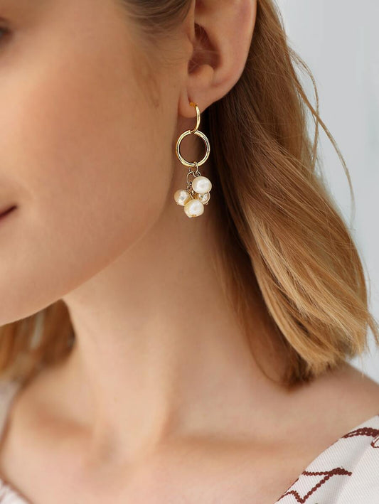 PawShaped Pearl Drop Earrings