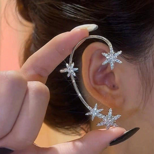 The Angela Snowflake Cuff Earrings