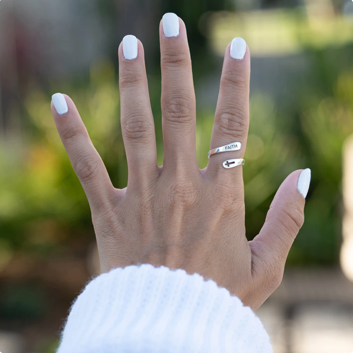 [$39 OFF] - Adjustable Pure Silver Faith Ring - Low in Stock